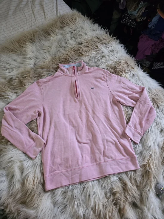 Vineyard Vines Pink Quarter-Zip Pullover - Picture 2 of 8